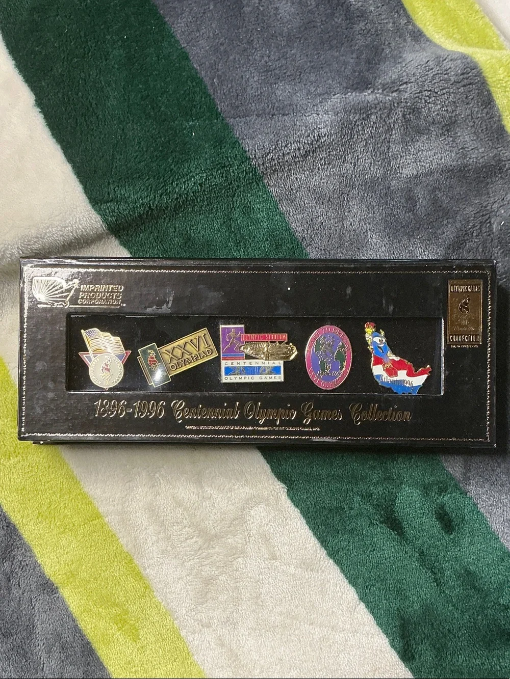 Vintage 1996 Atlanta Centennial Olympic Games 5-Pin Collection Set with Case